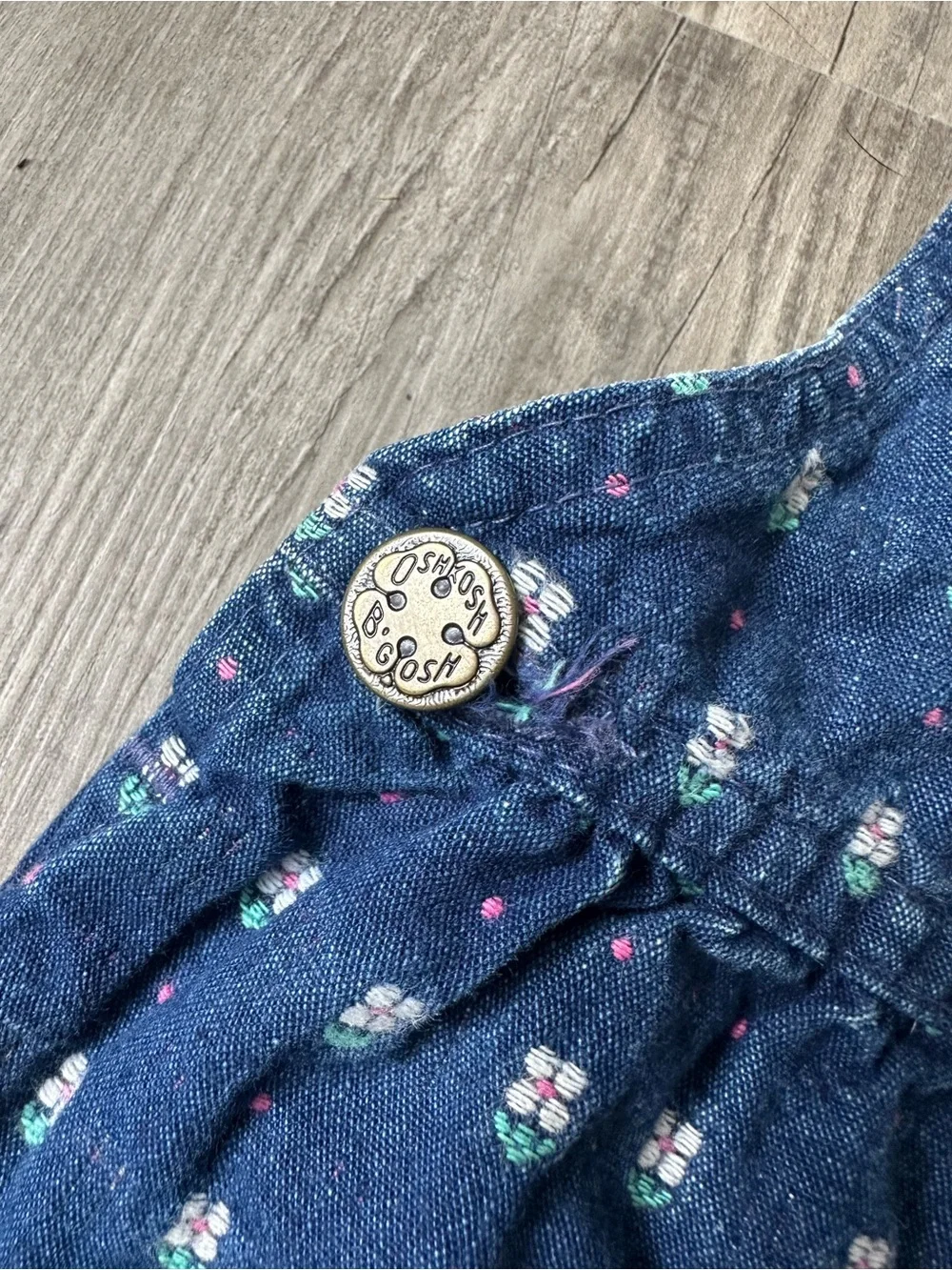 OshKosh B'gosh Vintage Navy Floral Print Baby Overalls